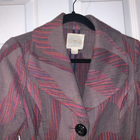 Anthropologie Cidra Women's Boho Woven Cotton Jacket Size 6 Colorful Office City - Picture 3 of 9
